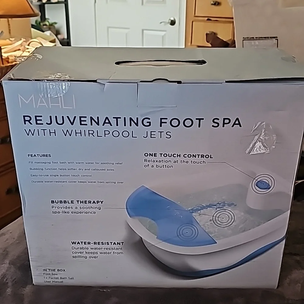 Electric Foot Spa Massager - White & Light Blue